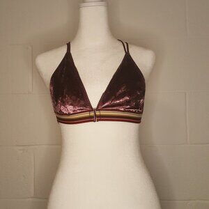 Maroon Velvet Bralette